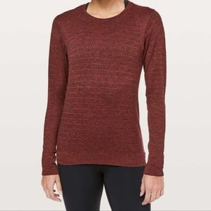 Lululemon Breeze By Long Sleeve 8 Squad Dark Sport Red Black